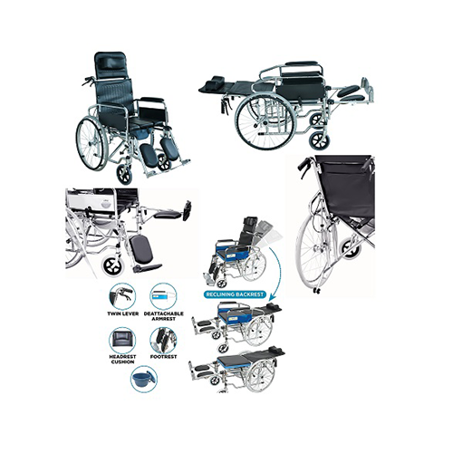 High Backrest Wheelchair With Commode
