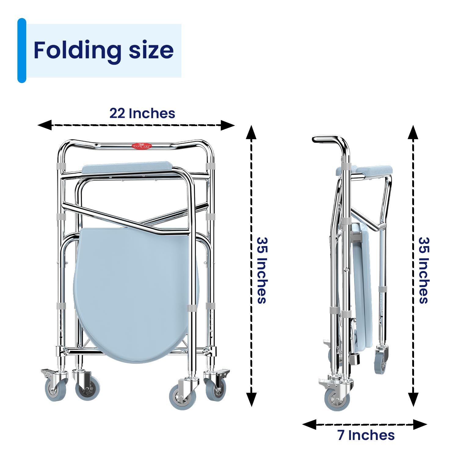 Foldable Commode Chair with wheels - Image 5