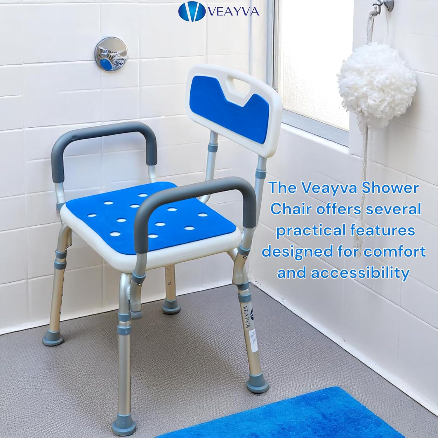 Adjustable Shower Chair – Non-Slip, Lightweight, & Rust-Resistant - Image 3