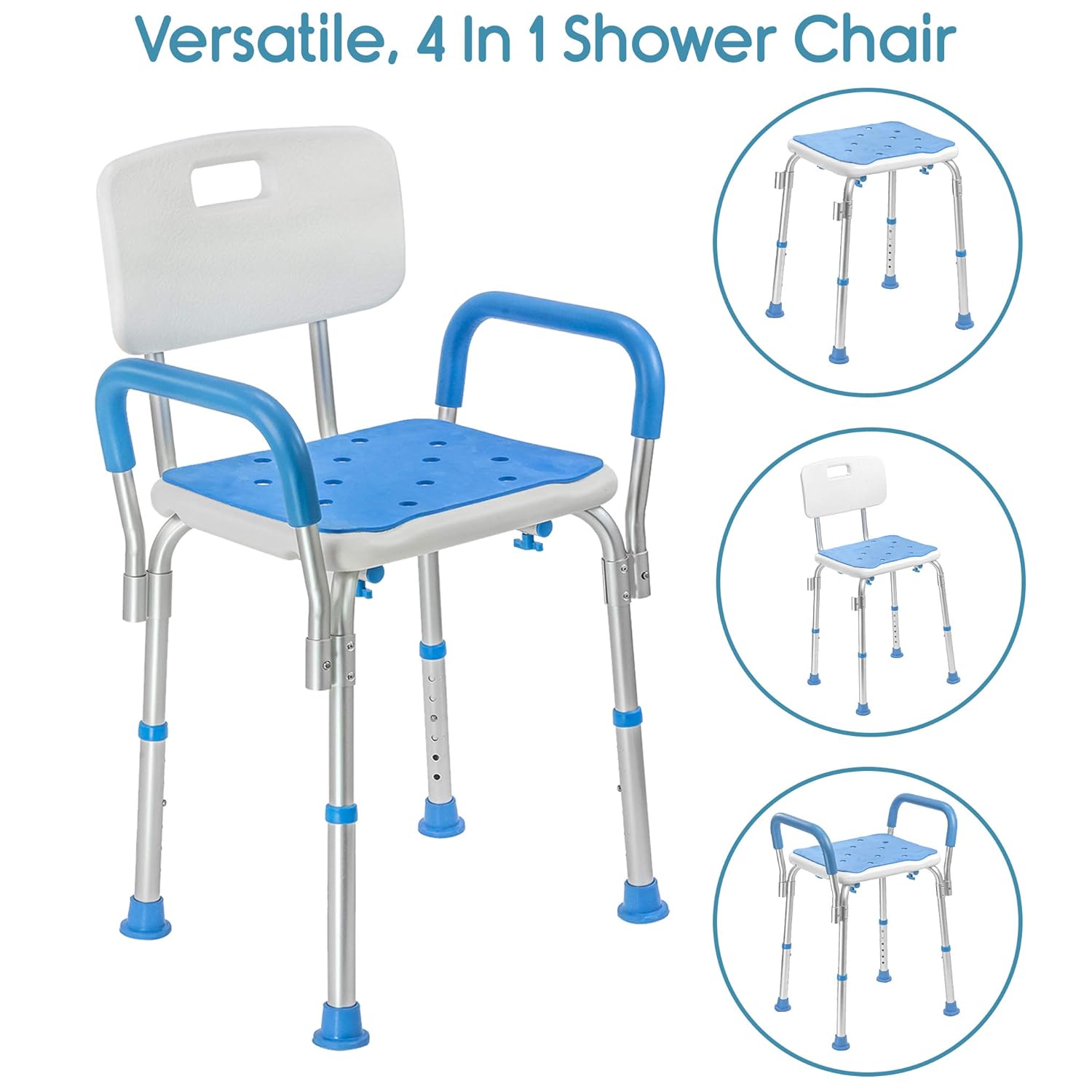 Adjustable Shower Chair – Non-Slip, Lightweight, & Rust-Resistant
