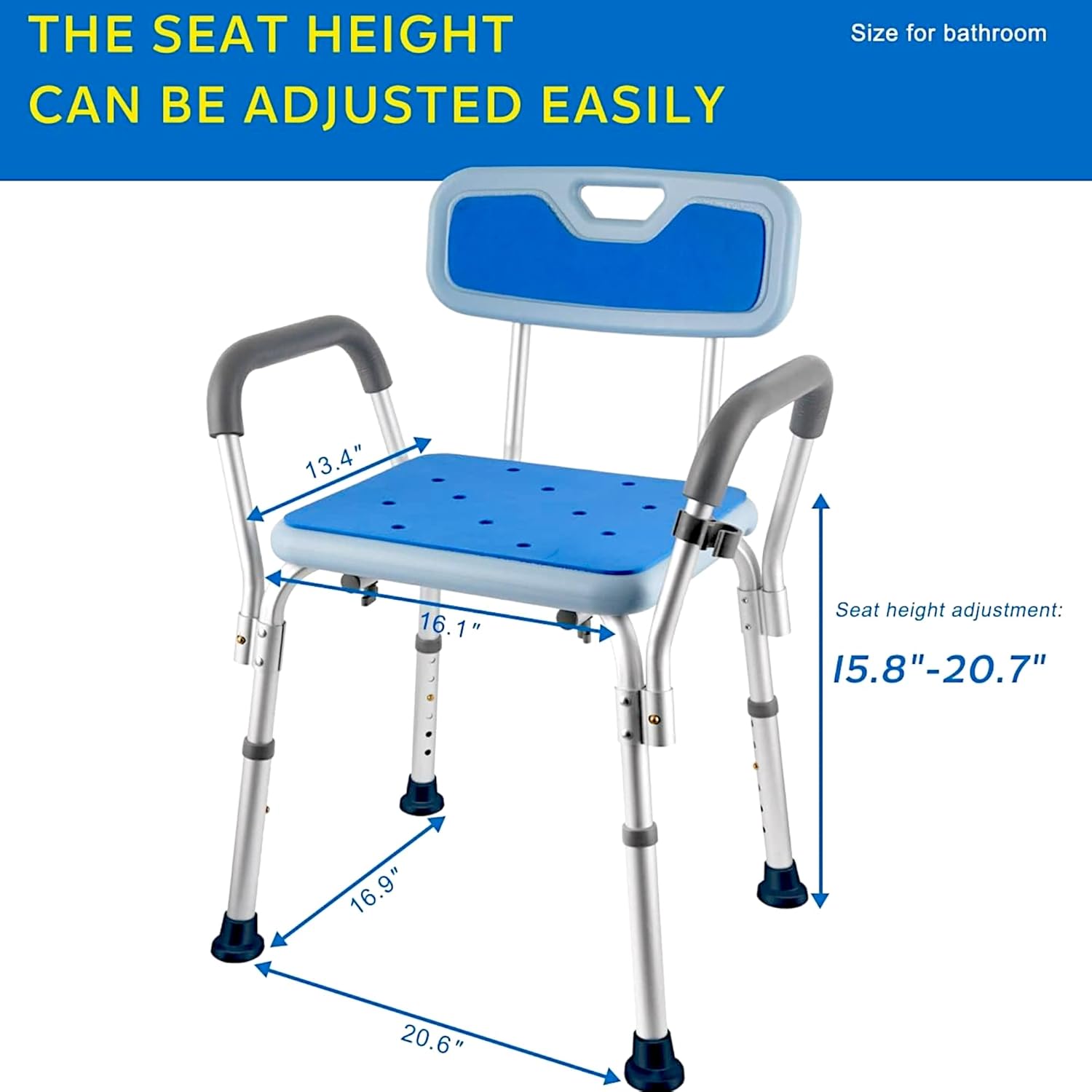 Adjustable Shower Chair – Non-Slip, Lightweight, & Rust-Resistant - Image 4