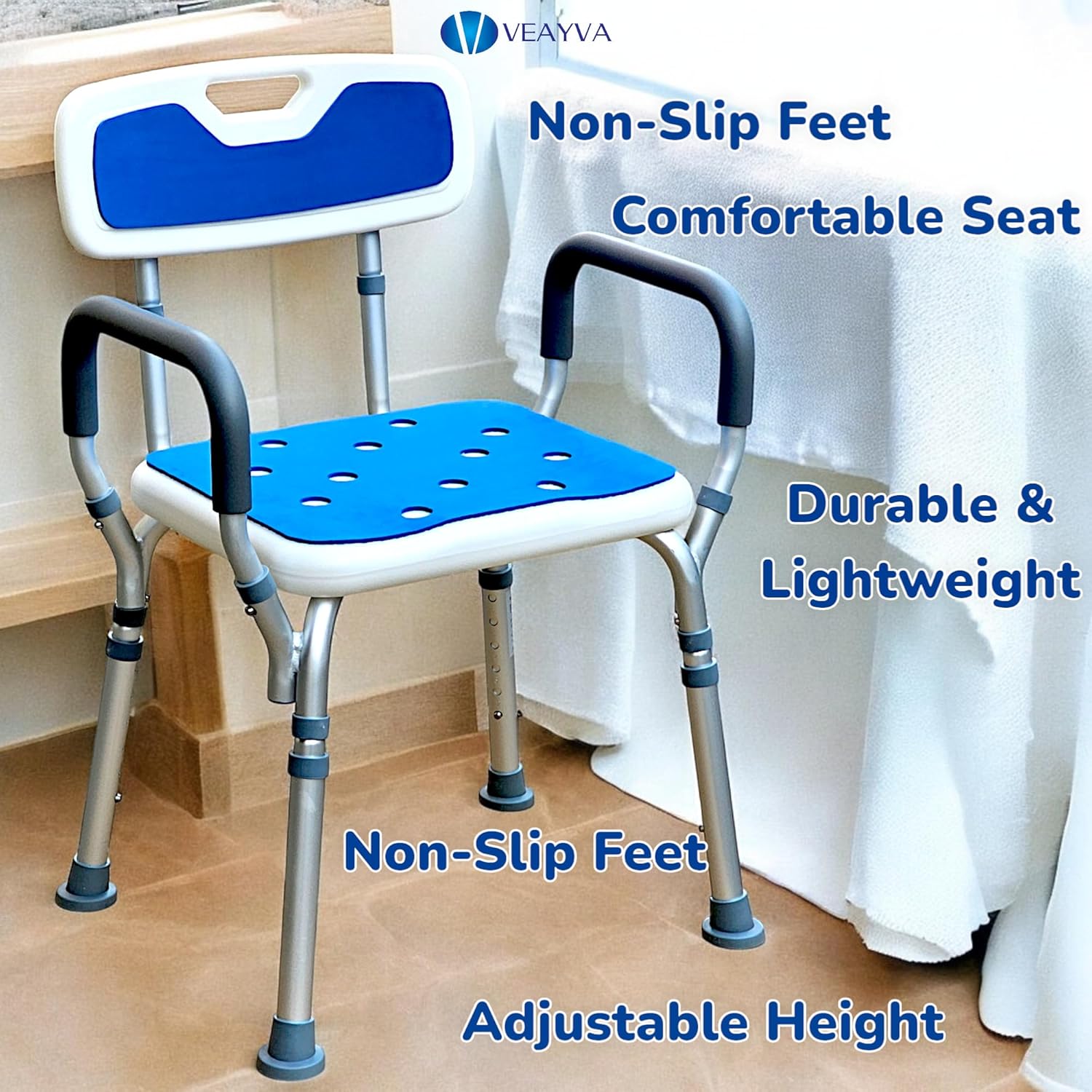 Adjustable Shower Chair – Non-Slip, Lightweight, & Rust-Resistant - Image 5